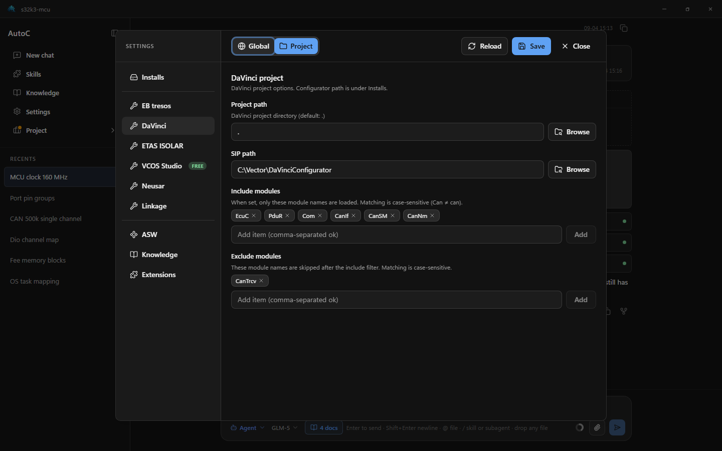 DaVinci project settings