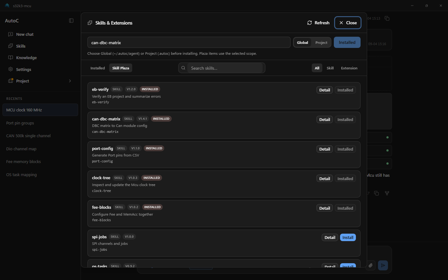 Skills and extensions